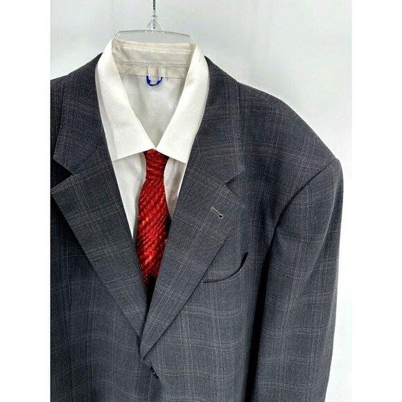 ARMANI COLLEZIONI jacket blazer sport coat 100% wool made in italy gray 48L - Picture 3 of 9